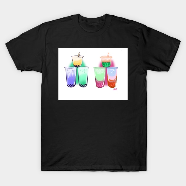 Bubble Tea T-Shirt by DinoCatDraws